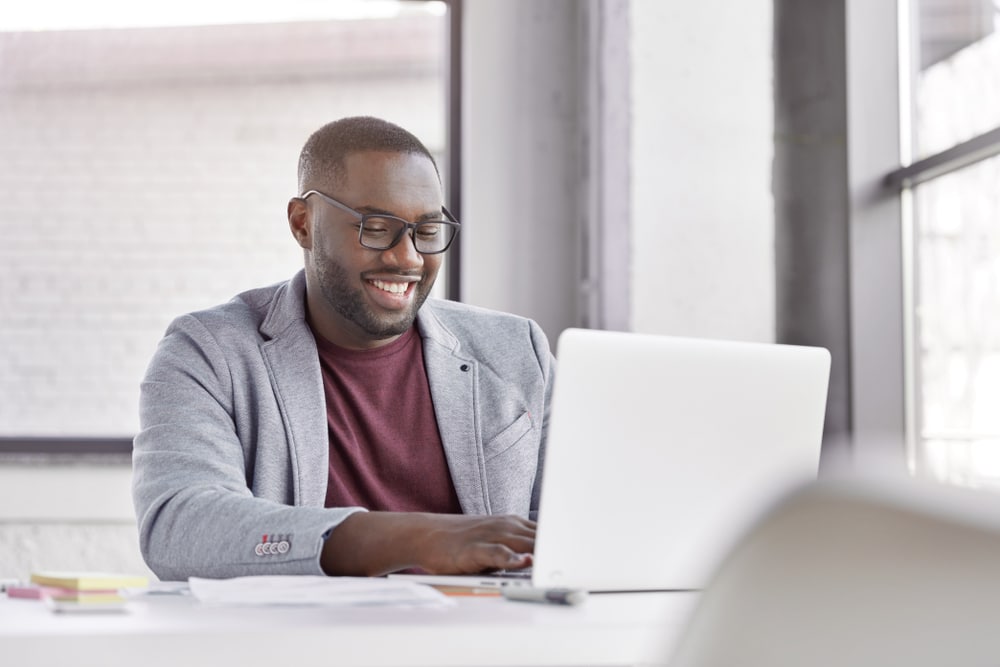 Man using laptop